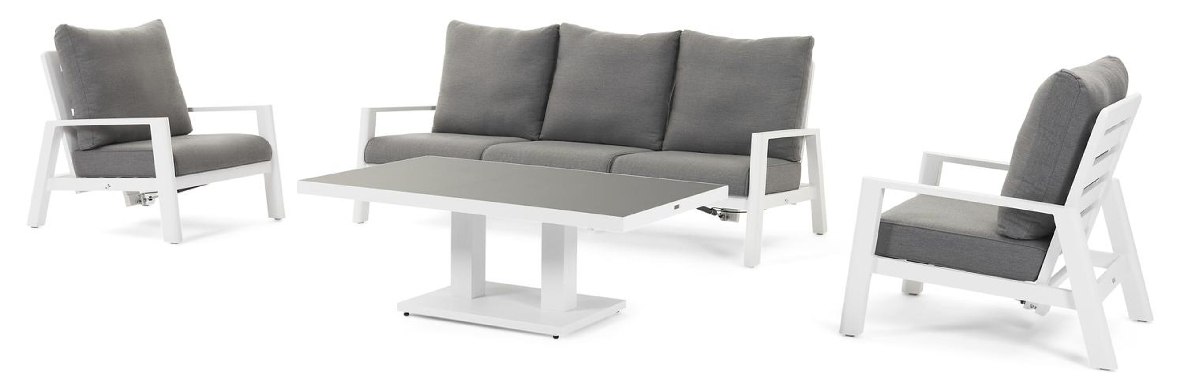 Cirello lounge 1-zit in wit aluminium