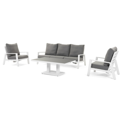 Cirello lounge 1-zit in wit aluminium