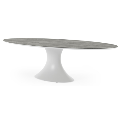 Fano tuintafel in wit aluminium en volkeramiek aspen grey - L 240 x B 135 x H 75 cm