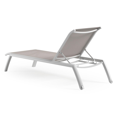 Bari verstelbaar ligbed in wit aluminium