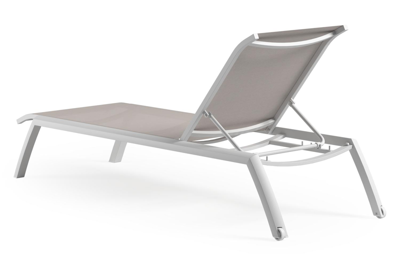 Bari verstelbaar ligbed in wit aluminium