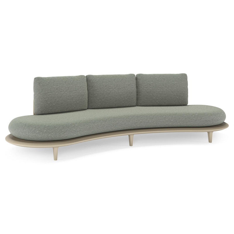 Bomero loungebank in beige aluminium met slow fern all weather sunbrella® luxe kussen