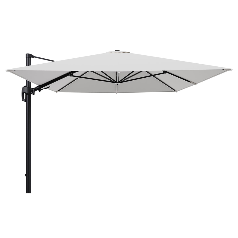 Rufina zweefparasol tiltfunctie in zwart aluminium en parasoldoek in All Weather Solica Soul Optik  - L1 400 x L2 300 cm (zonder voet) (zonder voet)