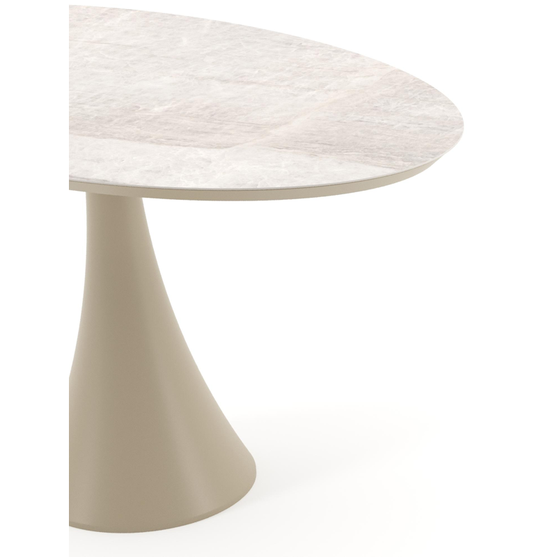 Fano tuintafel ovaal in beige aluminium en volkeramiek Taj Mahal - L 140 x B 80 x H 74.5 cm