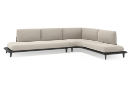 Chaise longue links + 2-zit