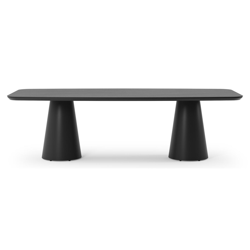 Donato tuintafel in zwart aluminium en volkeramiek basalt black - L 255 x B 115 x H 74 cm