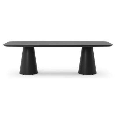 Table de jardin Donato en aluminium noir et céramique pleine basalt black - Lg 255 x Larg. 115 x H 74 cm