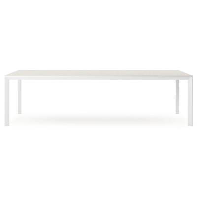 Malito tuintafel in wit aluminium en volkeramiek shilin - L 280 x B 110 x H 75 cm