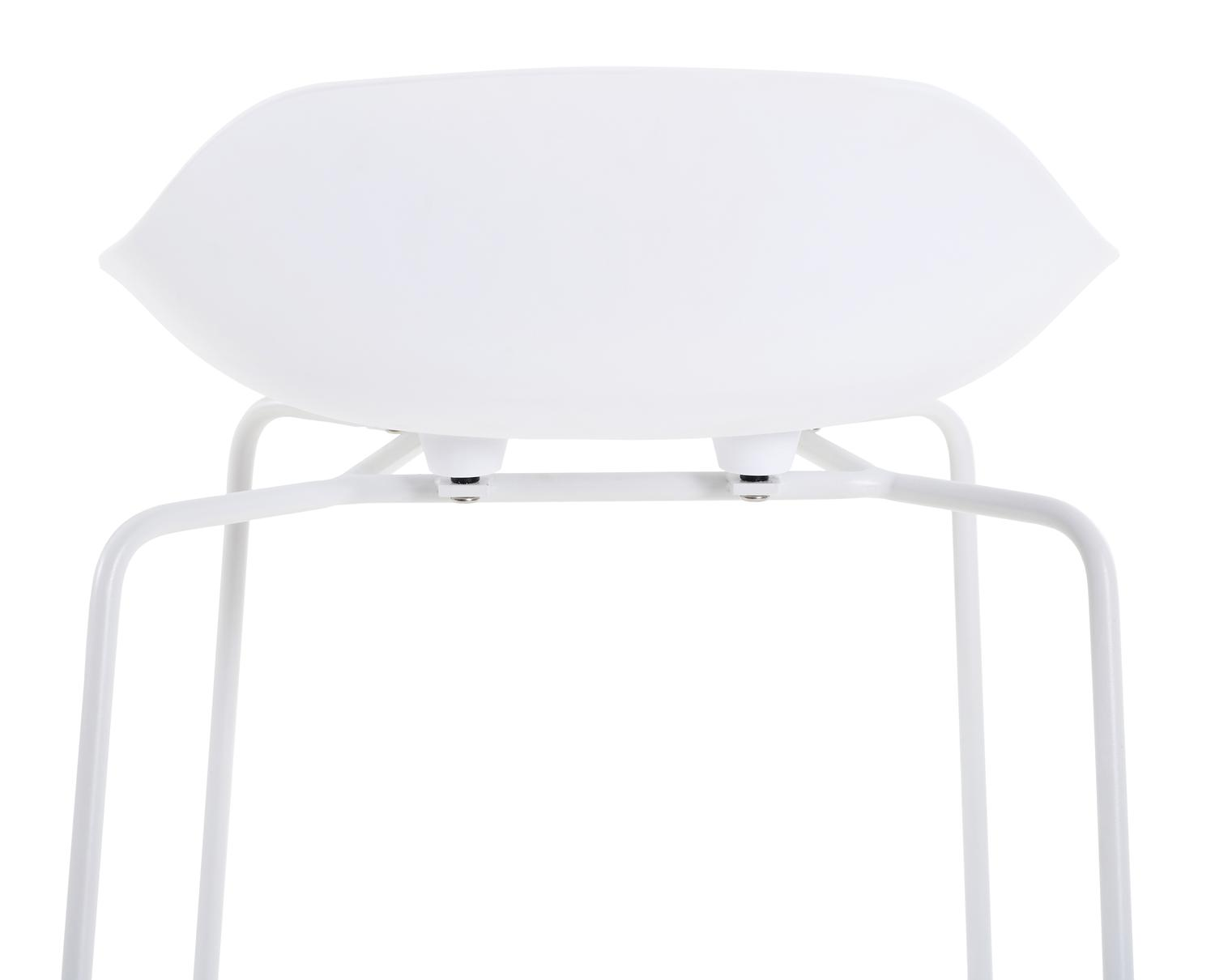 Verato barstoel in wit aluminium en wit kunststof