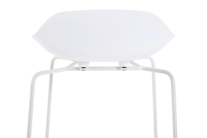 Verato barstoel in wit aluminium en wit kunststof