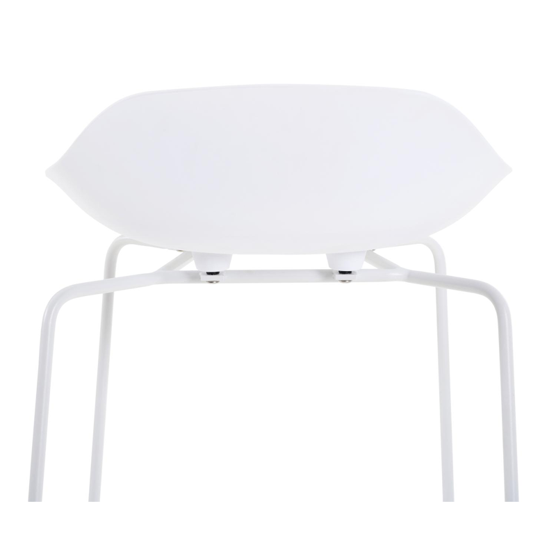 Verato barstoel in wit aluminium en wit kunststof