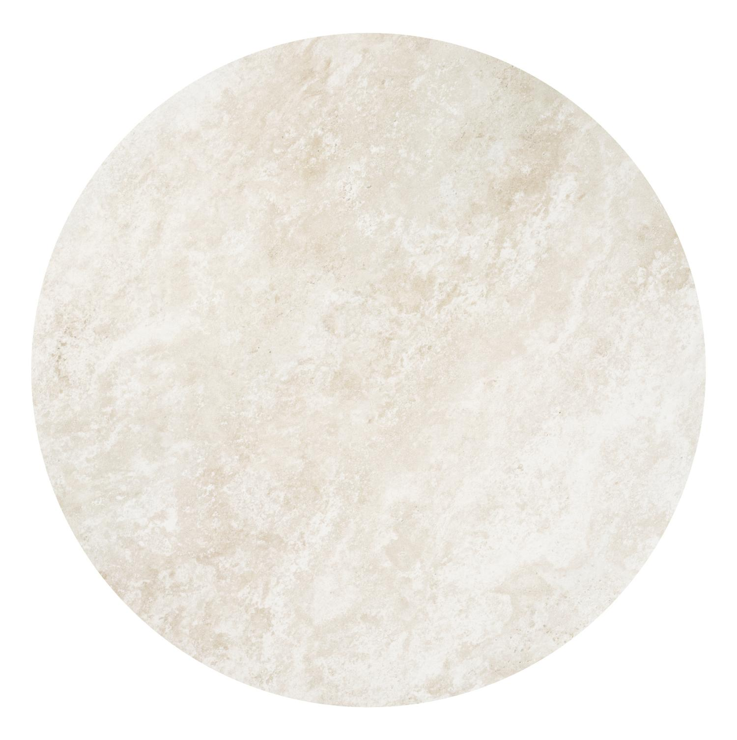 Amico low dining tuintafel rond in wit aluminium en volkeramiek Rapolano - Dia. 148 x H 61 cm