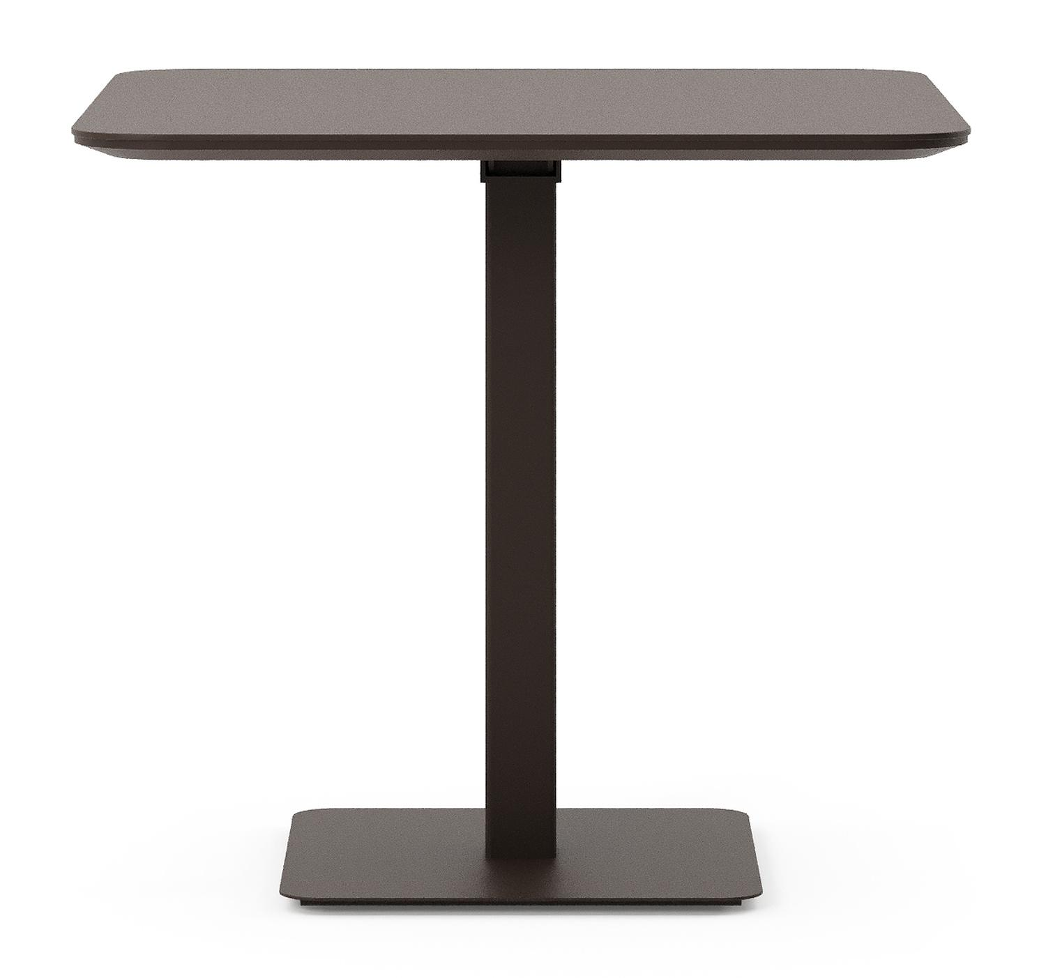 Fano kantelbare tuintafel rechthoekig afgerond in donkerbruin aluminium - L 80 x B 80 x H 72 cm