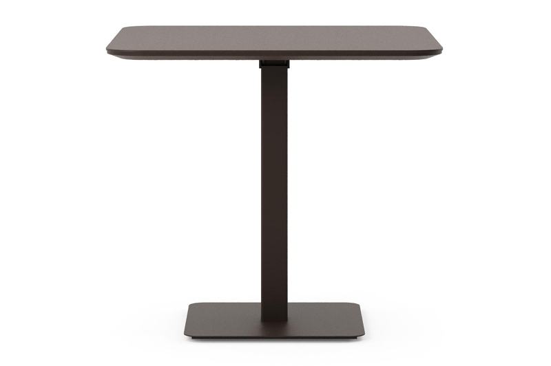 Fano kantelbare tuintafel rechthoekig afgerond in donkerbruin aluminium - L 80 x B 80 x H 72 cm