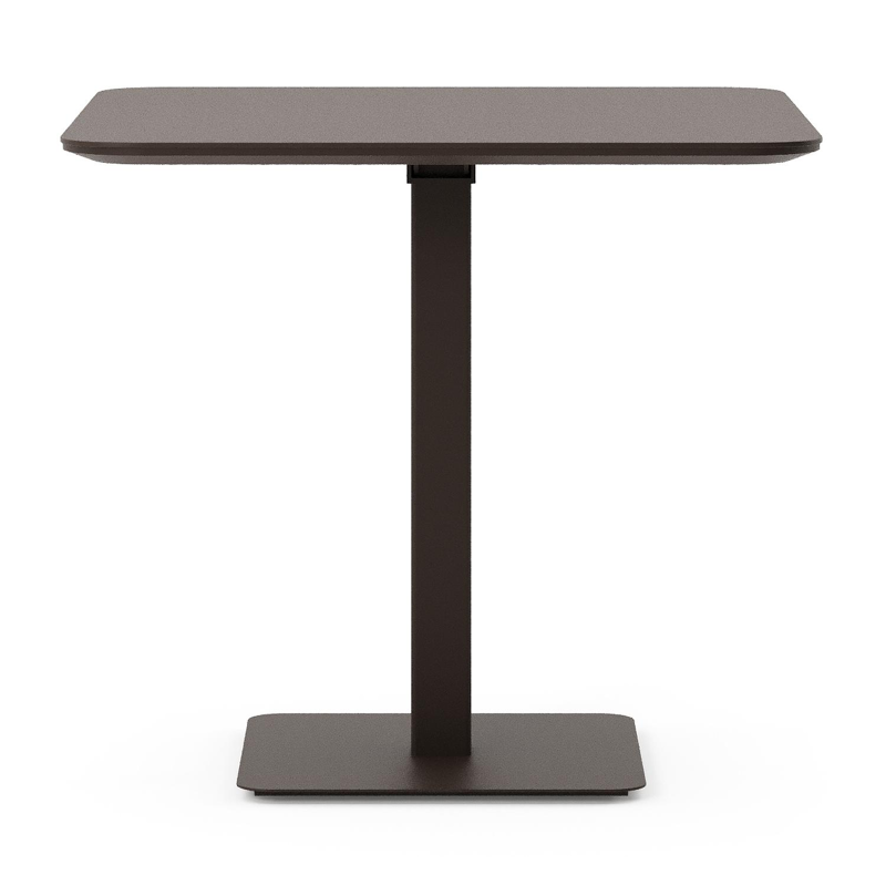 Fano kantelbare tuintafel rechthoekig afgerond in donkerbruin aluminium - L 80 x B 80 x H 72 cm