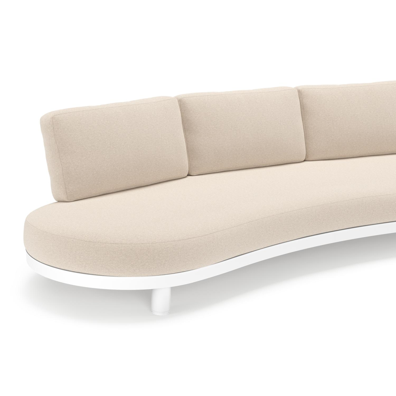 Donato loungebank in wit aluminium met all weather sunbrella® luxe Heritage Ash kussen