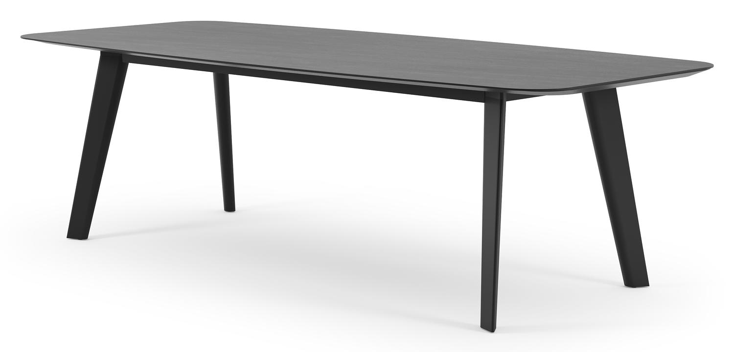 Lacrima tuintafel in zwart aluminium en volkeramiek basalt black - L 255 x B 115 x H 74 cm