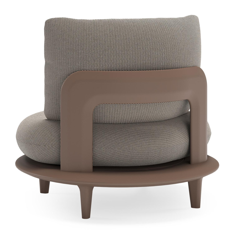Bomero loungestoel in taupe aluminium met lopi pepper all weather sunbrella® luxe kussen
