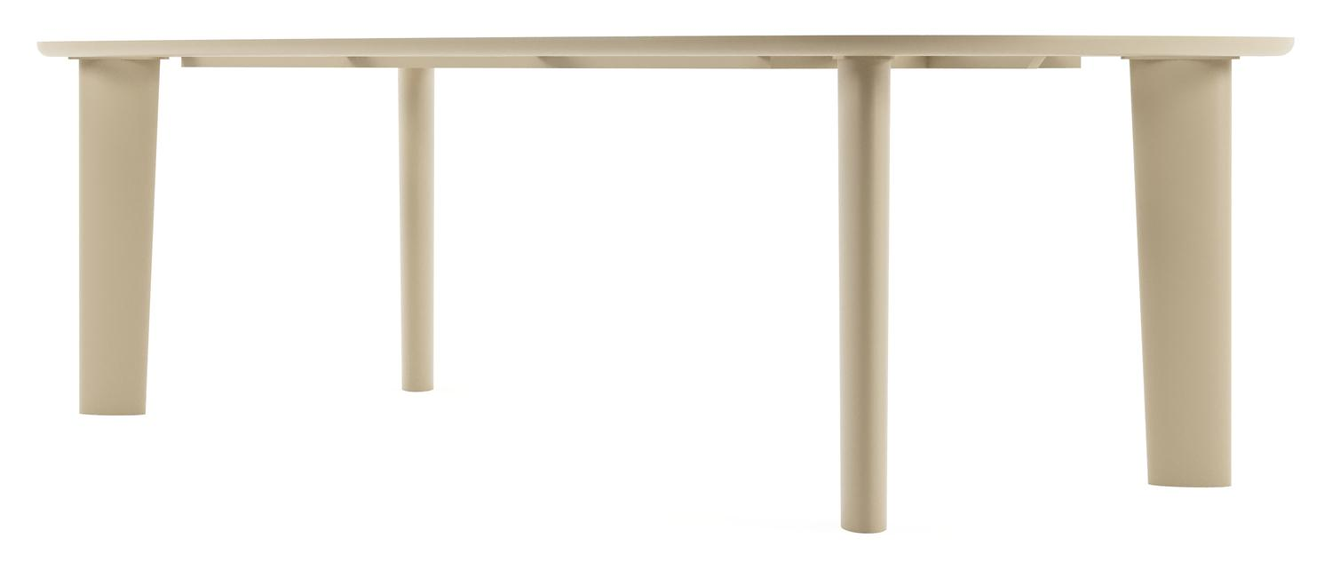 Amico tuintafel bombo in beige aluminium en volkeramiek Calatorao - L 270 x B 125 x H 73.5 cm