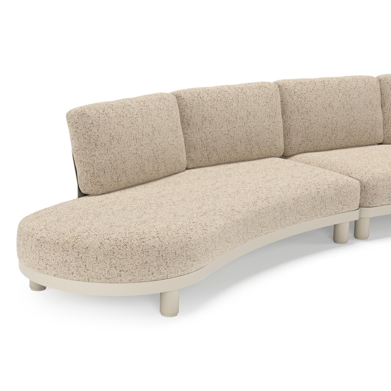 Donato loungehoek in beige aluminium met all weather cosytica Bora Jungle kussen