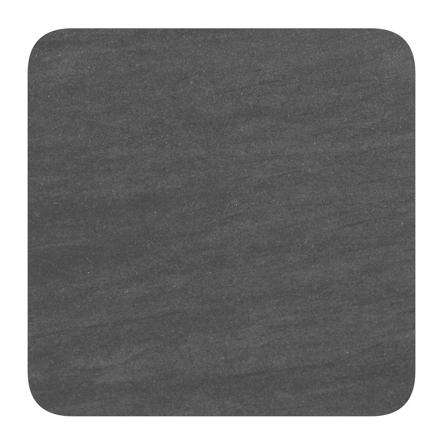 Table de jardin inclinable Fano carré arrondi en aluminium beige et céramique pleine Basalt Black - Lg. 80 x Lrg. 80 x Haut. 72.5 cm