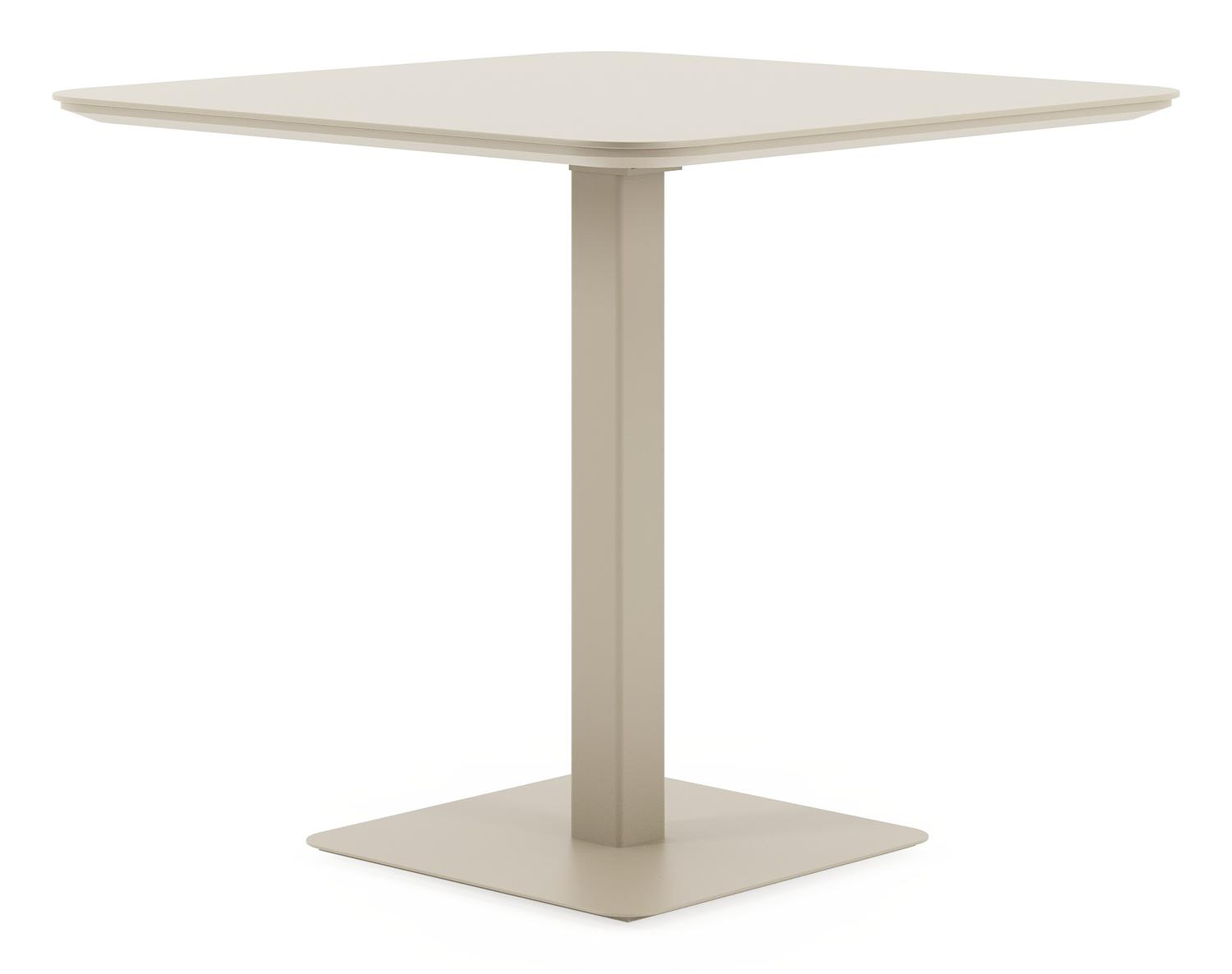 Fano inklapbare tuintafel afgerond vierkant in beige aluminium - L 80 x B 80 x H 73 cm