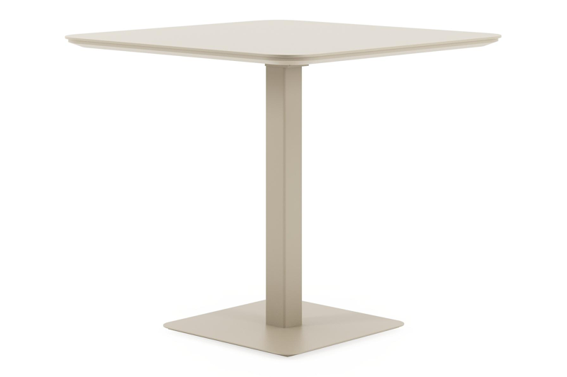 Fano inklapbare tuintafel afgerond vierkant in beige aluminium - L 80 x B 80 x H 73 cm
