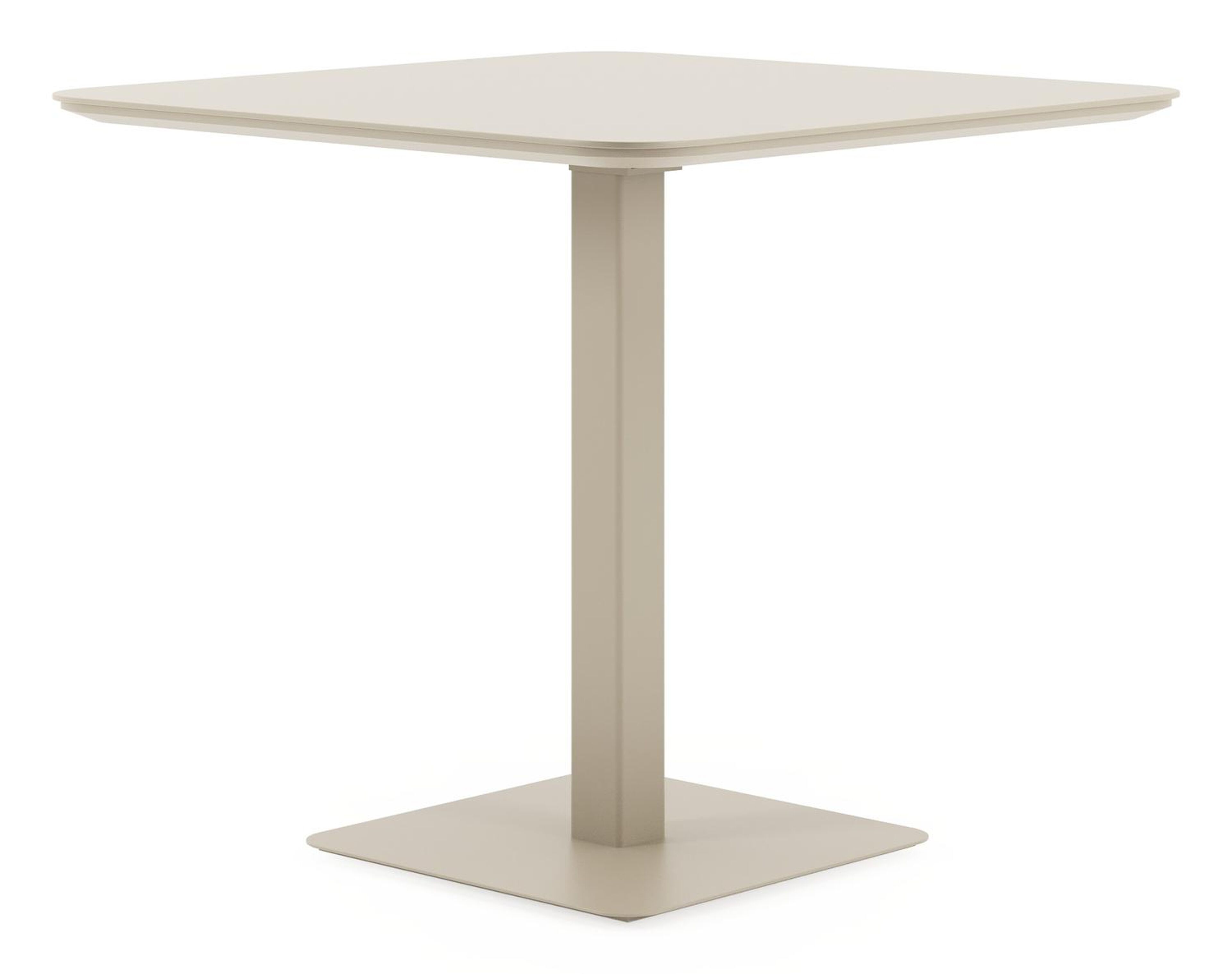 Table de jardin Fano inclinable carré arrondi en aluminium beige - Lg. 80 x Lrg. 80 x Haut. 73 cm