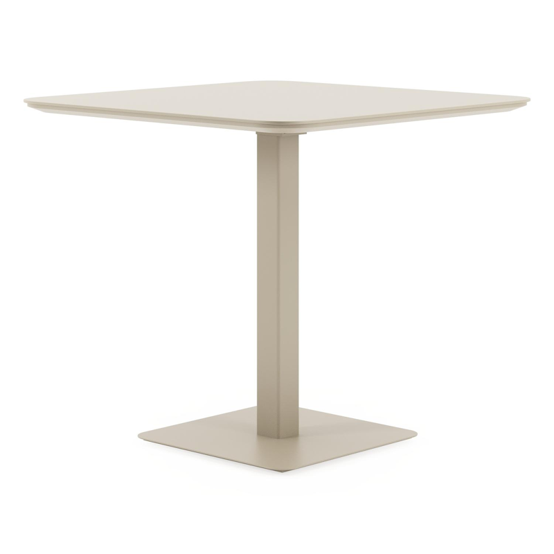 Fano inklapbare tuintafel afgerond vierkant in beige aluminium - L 80 x B 80 x H 73 cm