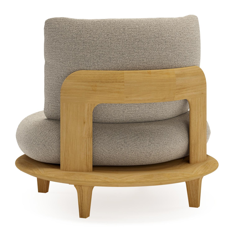 Fauteuil de jardin Bomero en teck et coussins en all weather cosytica catania beige