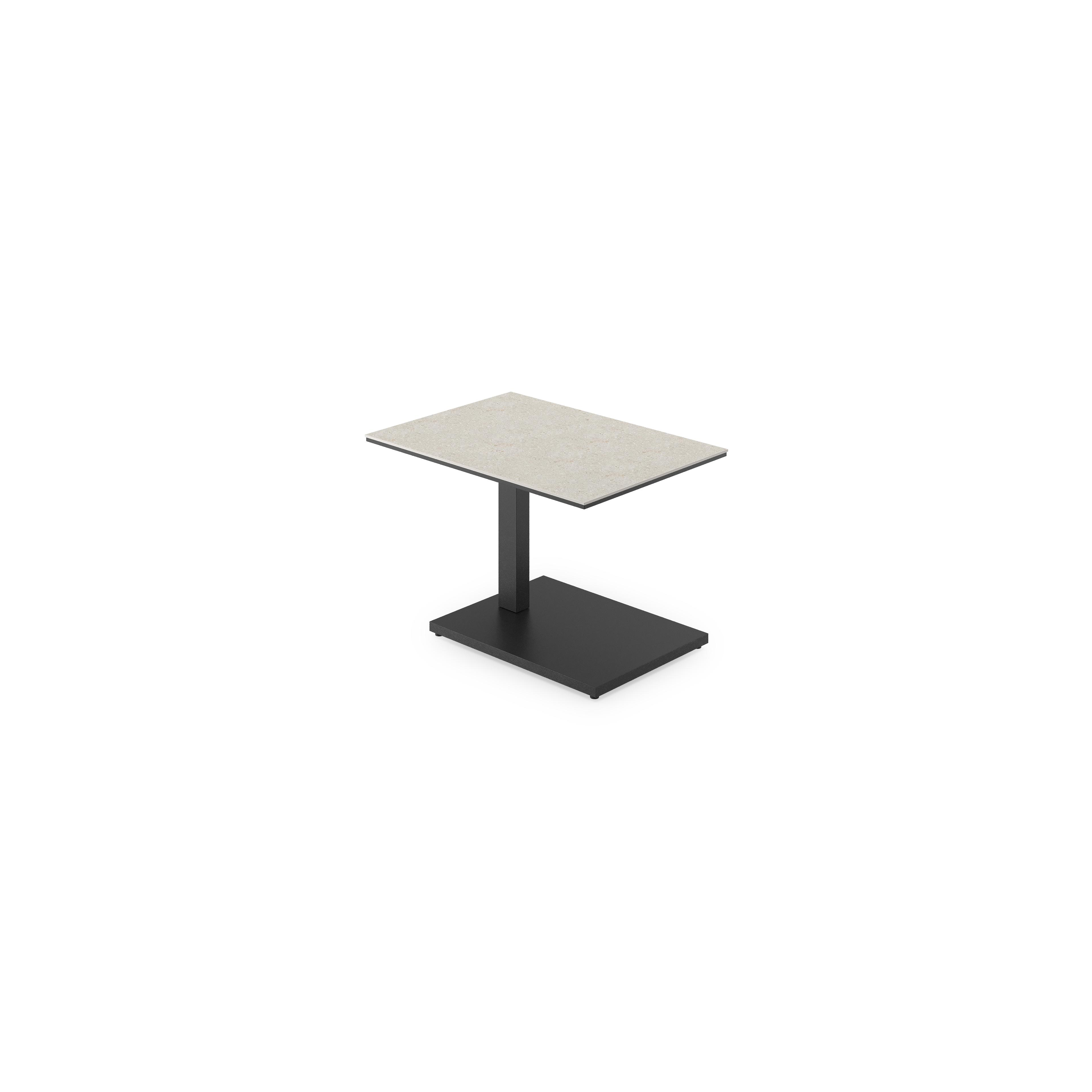Cirello pop-up bijzettafel in zwart aluminium en shilin volkeramiek - L 70 x B 50 x H 66 cm