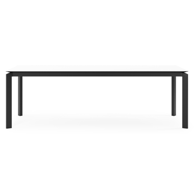 Cirello tuintafel rechthoekig in zwart aluminium en volkeramiek Arctic White - L 240 x B 100 x H 75 cm