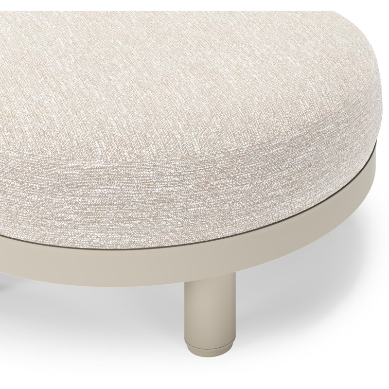 Donato lounge poef in beige aluminium met all weather sunbrella® luxe Tundra Sand kussen