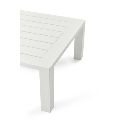 Table basse Cella en aluminium blanc - Lg 120 x larg. 69 x H 31 cm