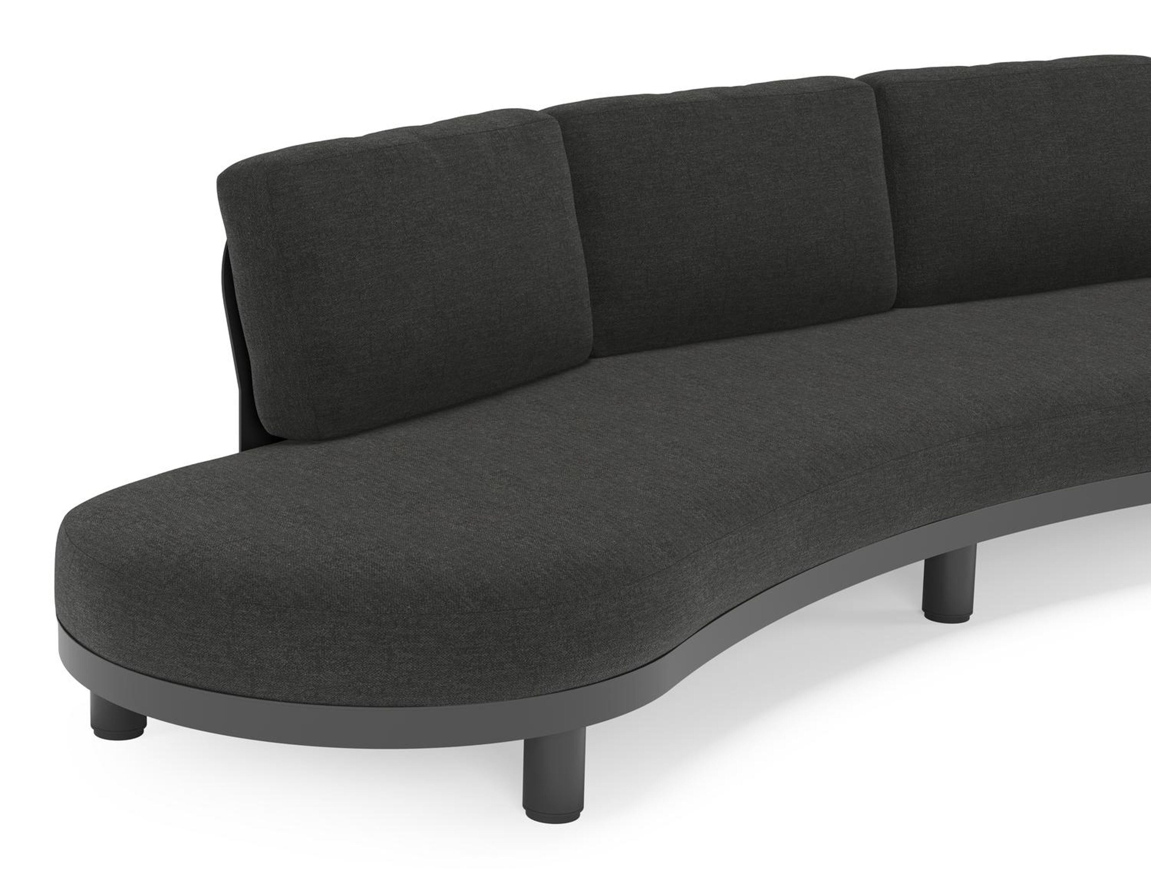 Donato loungebank in zwart aluminium met all weather sunbrella® luxe Chartres Sooty kussen