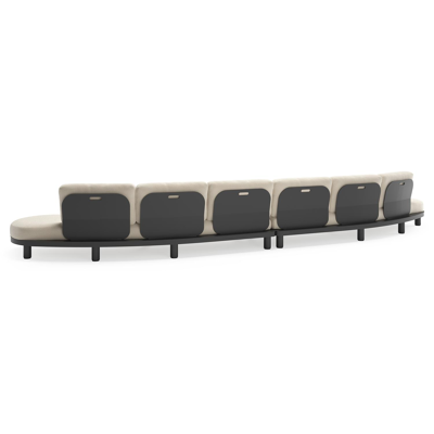 Donato loungebank in zwart aluminium met all weather cosytica Althea Off White kussen