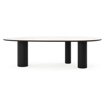 Amico tuintafel mango in zwart aluminium en volkeramiek Taj Mahal - L 260 x B 130 x H 73.5 cm