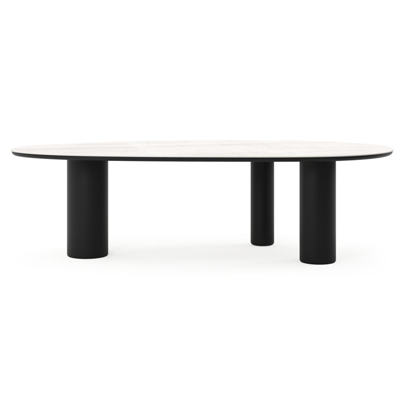 Amico tuintafel mango in zwart aluminium en volkeramiek Taj Mahal - L 260 x B 130 x H 74 cm