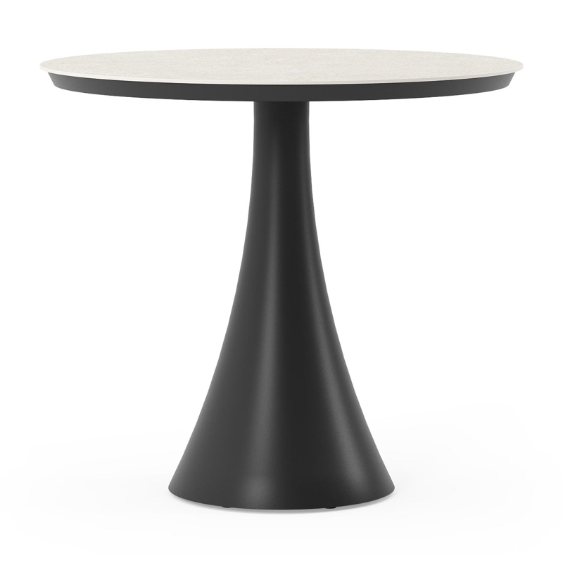 Fano tuintafel in zwart aluminium en volkeramiek shilin - Dia. 85 x H 75 cm