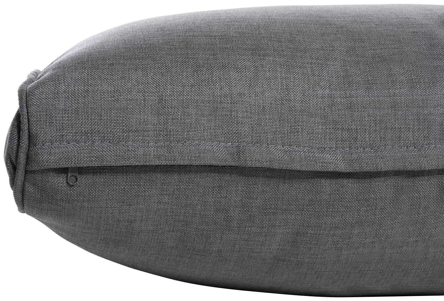 Gio loungehoek in zwart wicker en aluminium met grijs polyester kussen en loungetafel