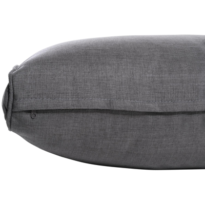 Salon de jardin d'angle Gio en résine tresée blanc-gris et aluminium avec coussin en gris et table basse