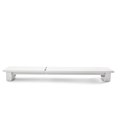 Pagino verstelbaar ligbed in wit aluminium met natte charcoal chine Sunbrella® Premium kussen