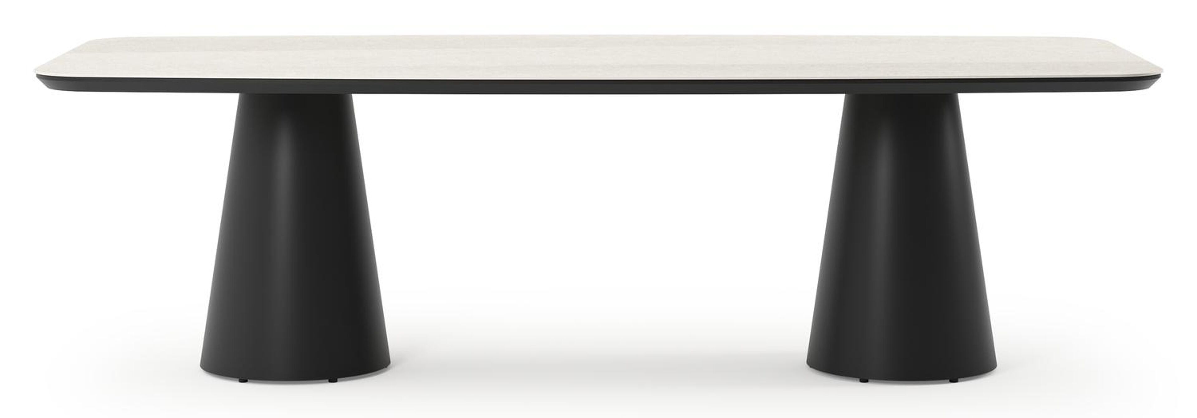 Donato tuintafel in zwart aluminium en volkeramiek shilin - L 255 x B 115 x H 74 cm