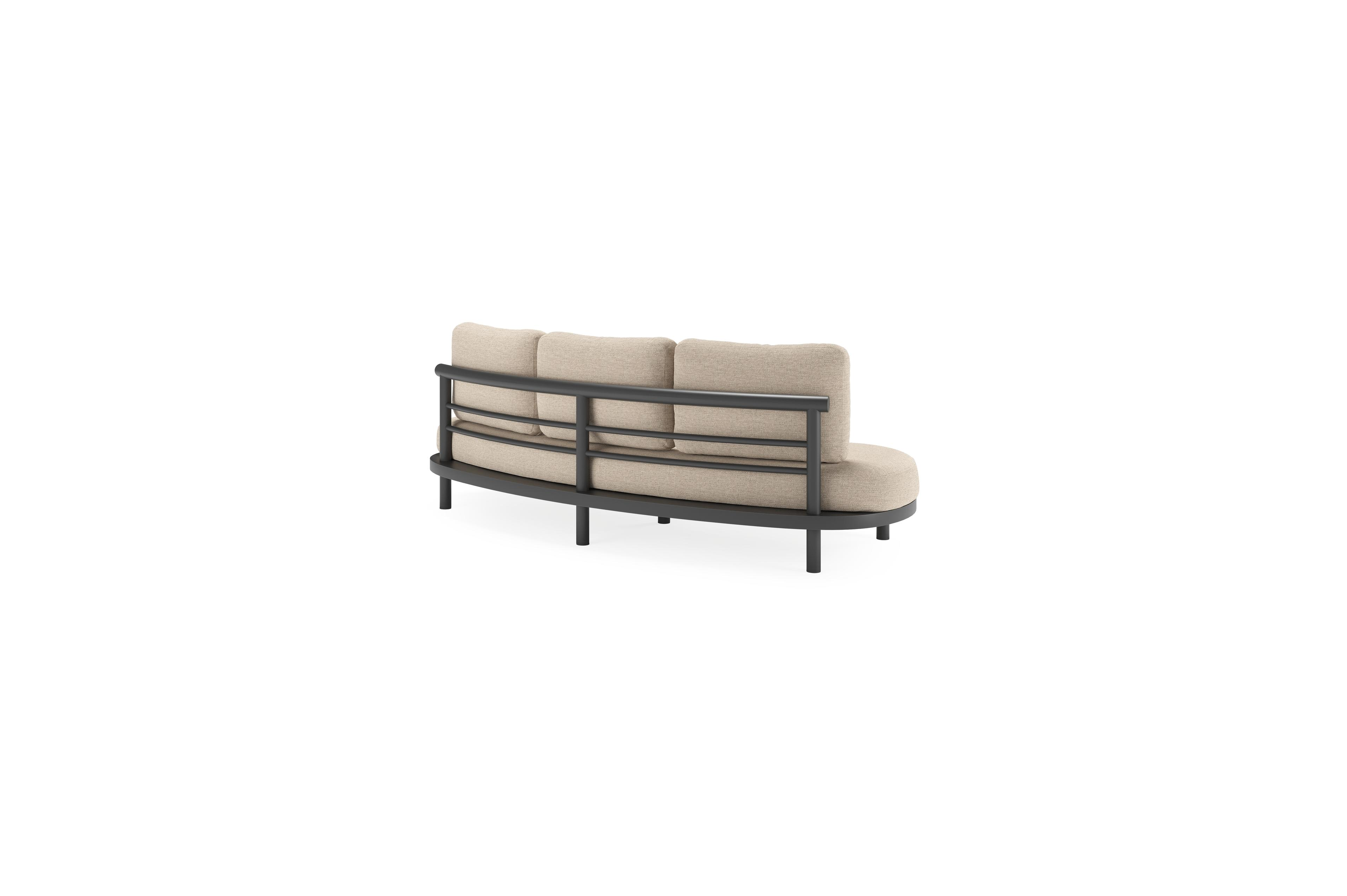 Lindo loungeset in zwart aluminium met rustic weather+ softtouch kussens