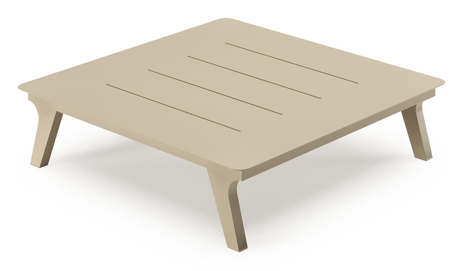 Table de basse Bolzano en aluminium beige - Lg. 83,5 x Lrg. 83,5 x Haut. 20 cm