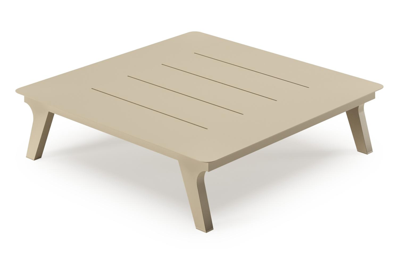 Bolzano loungetafel in beige aluminium - L 83.5 x B 83.5 x H 20 cm