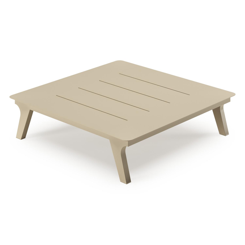Bolzano loungetafel in beige aluminium - L 83.5 x B 83.5 x H 20 cm