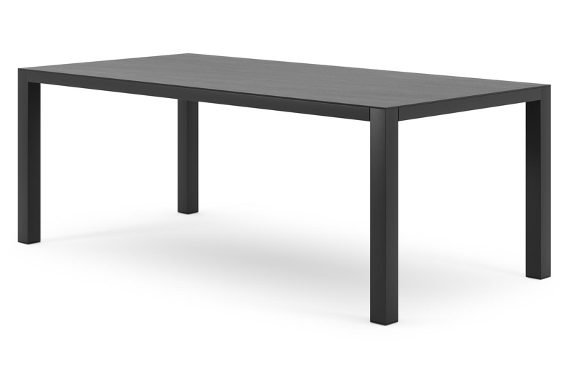 Como tuintafel in zwart aluminium en volkeramiek basalt black - L 200 x B 100 x H 75 cm