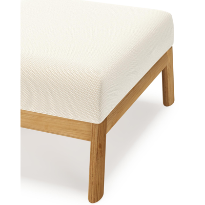 Amaro poef in teak met althea off white all weather cosytica kussen