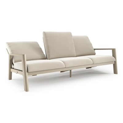 Cirello loungebank in beige aluminium met lopi marble all weather sunbrella® luxe kussen